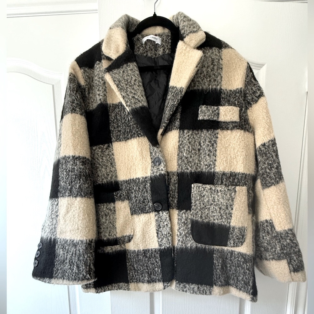 🐑 Plaid Wool-Blend Jacket - Picture 2 of 6
